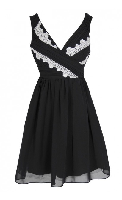 Think Greek Pleated Chiffon Designer Dress by Minuet in Black